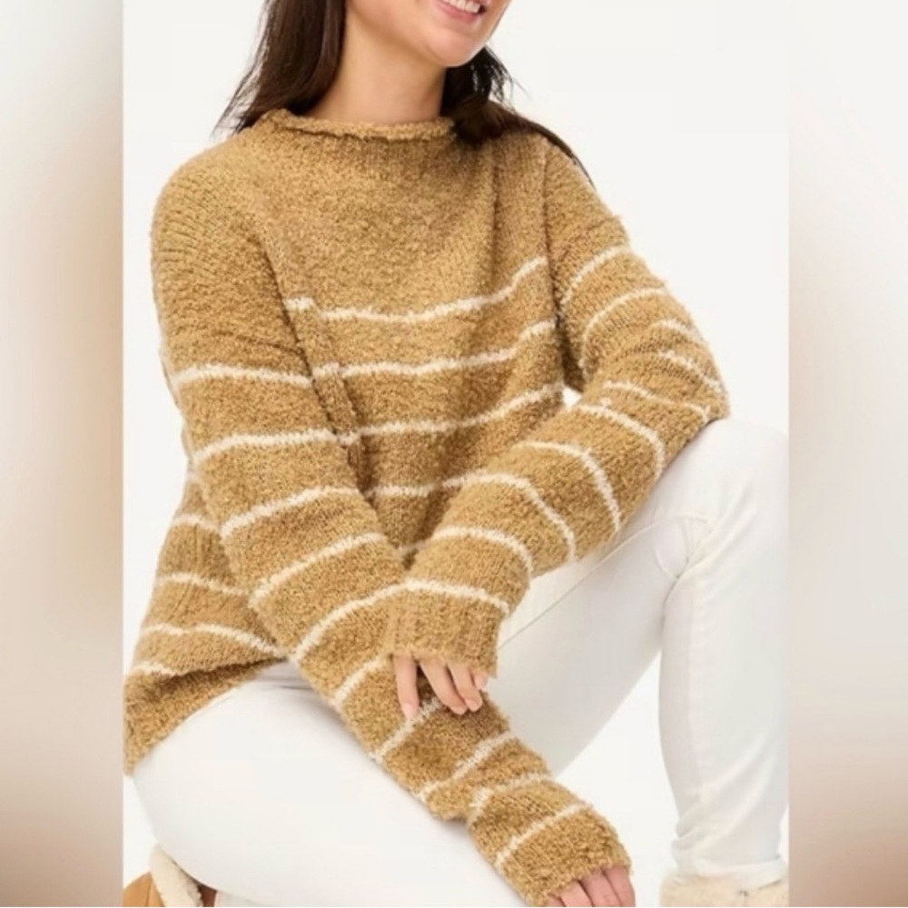 J. Crew Bouclé Striped Rollneck - sz M